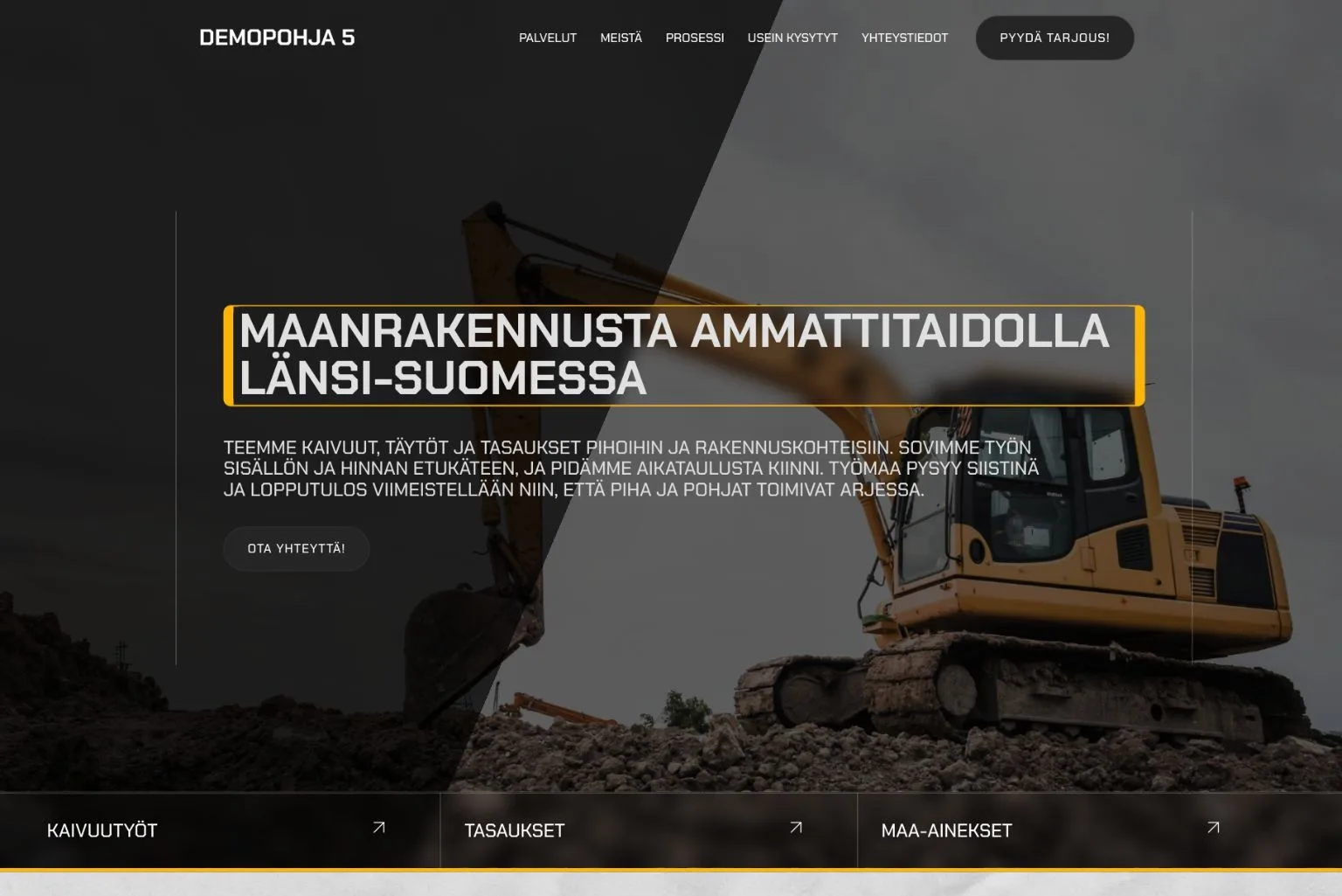 Demopohja 5 — Maanrakennus & kaivuu