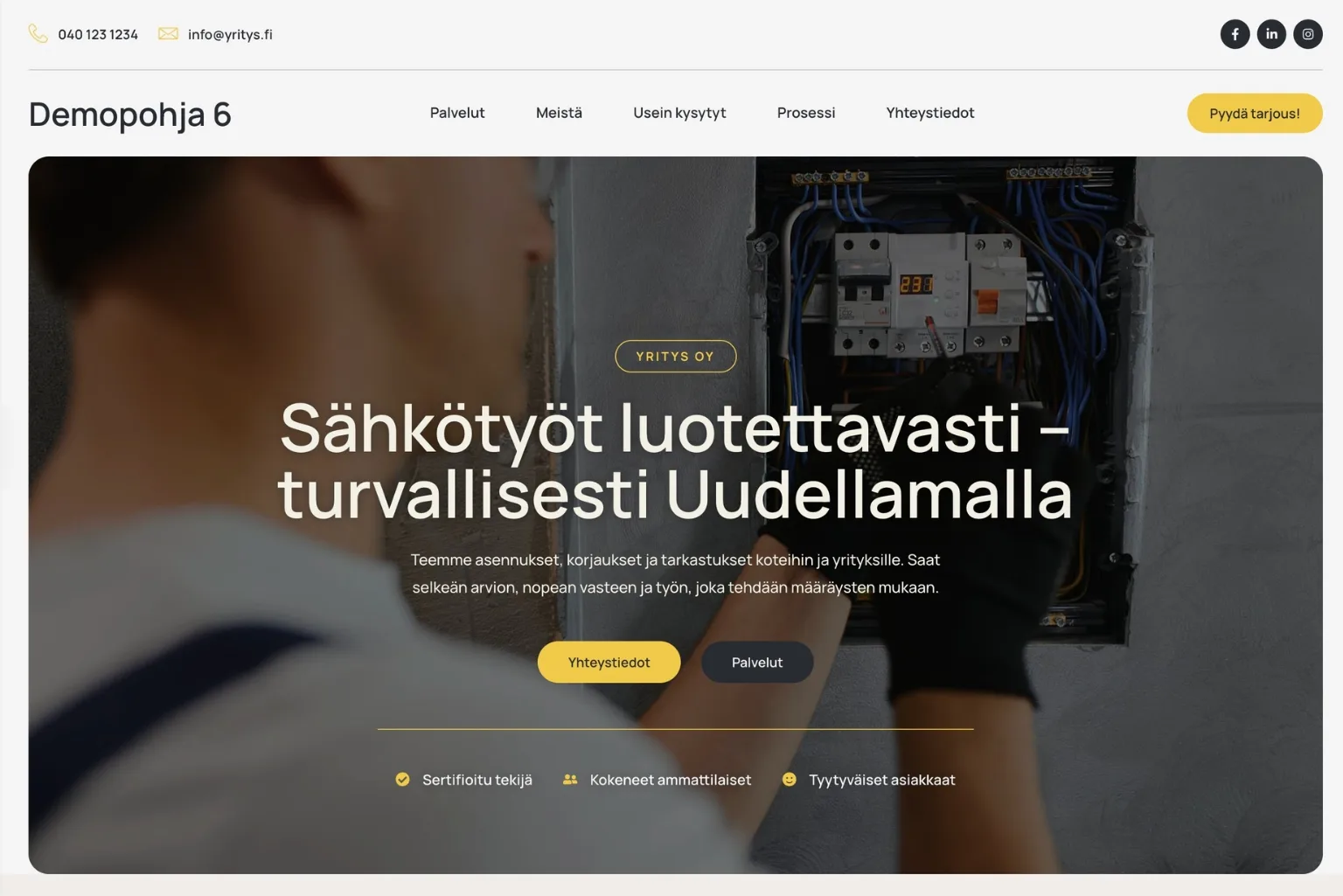Demopohja 6 — Sähkö & tekniset palvelut