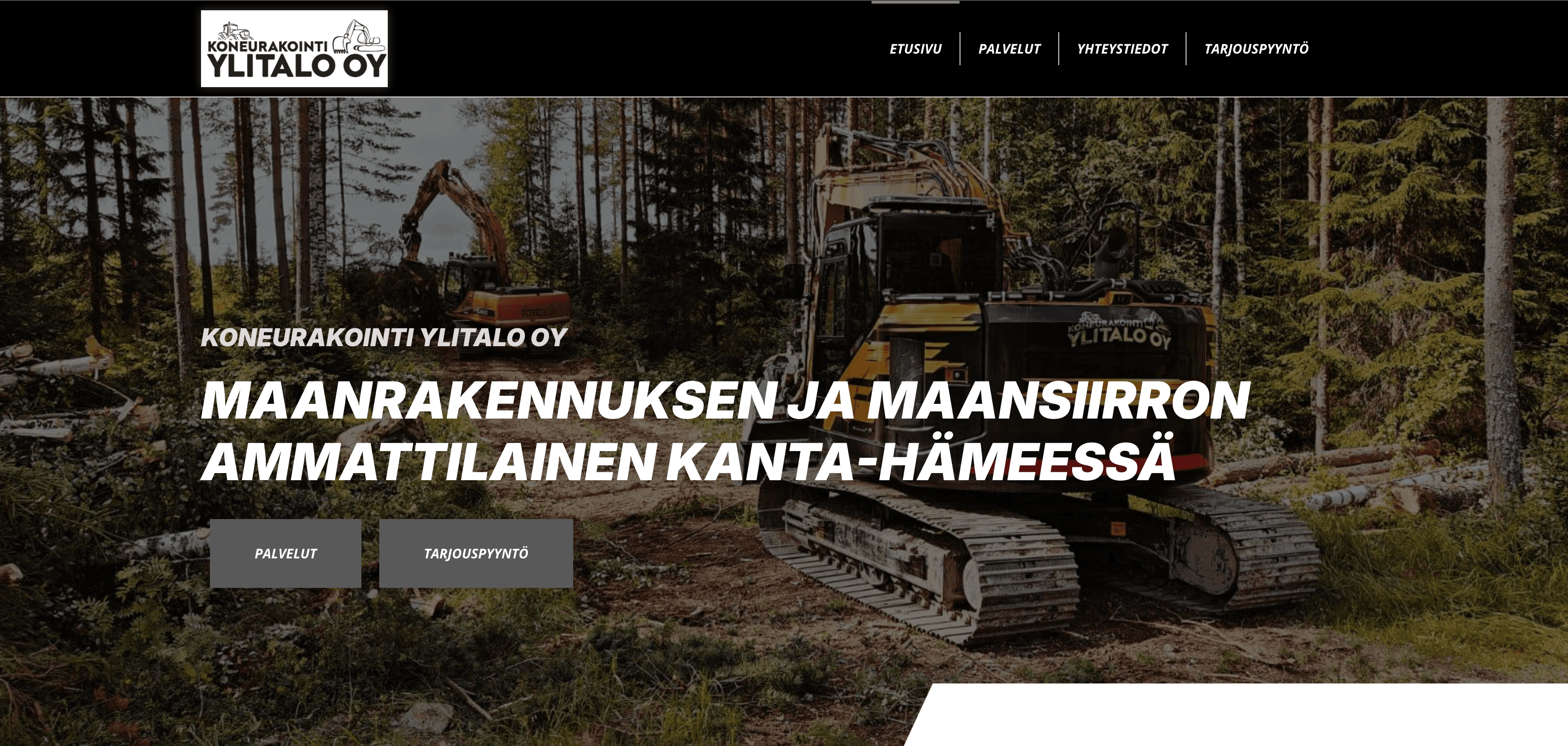 Koneurakointi Ylitalo Oy:n verkkosivusto