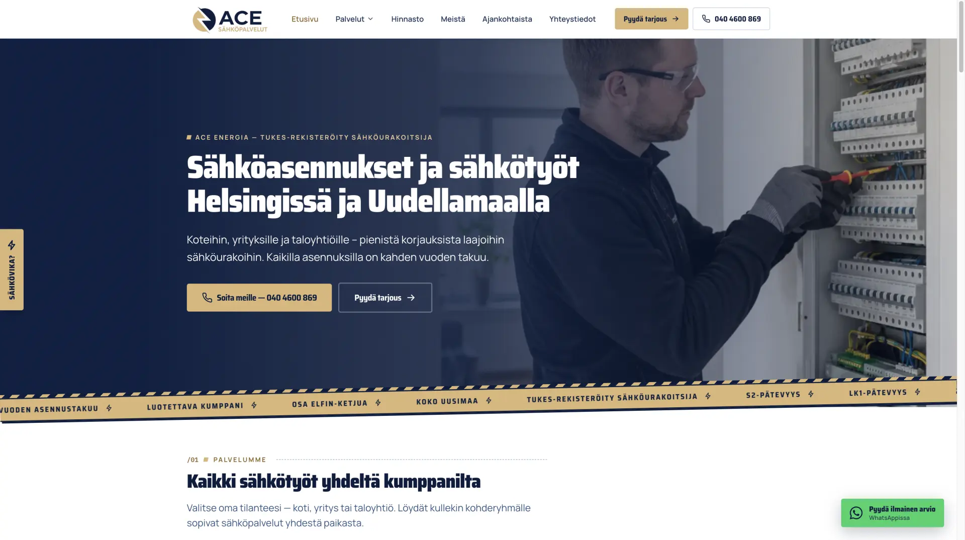Ace Energia Oy referenssisivusto