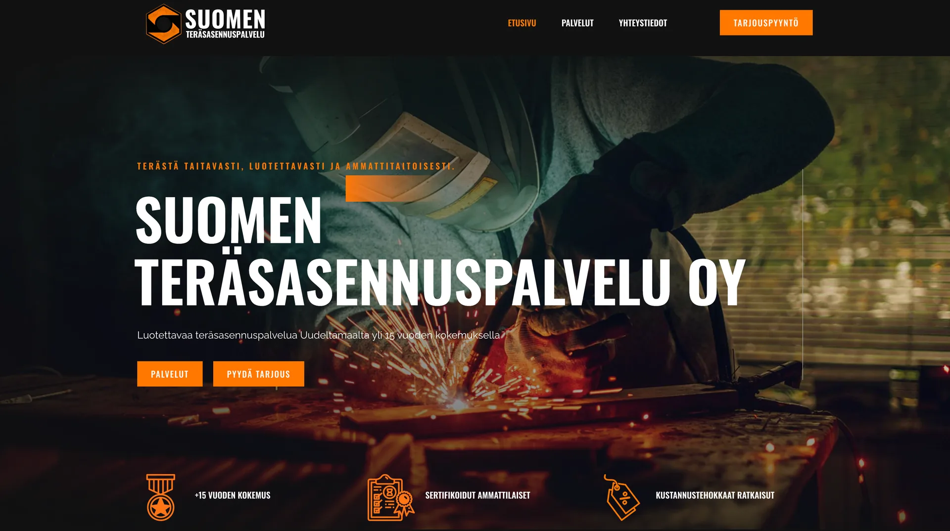 Suomen Teräsasennuspalvelu Oy:n WordPress-verkkosivusto